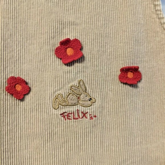 Girls Felix The Bunny Corduroy Dress 7/8 - Picture 2 of 6